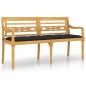 vidaXL Batavia-Bank mit Schwarzem Kissen 150 cm Massivholz Teak vidaXL Batavia-Bank mit Schwarzem Kissen 150 cm Massivholz Teak