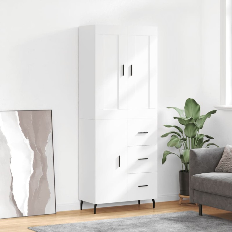 Highboard Weiß 69,5x34x180 cm Holzwerkstoff Highboard Weiß 69,5x34x180 cm Holzwerkstoff