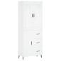 Highboard Weiß 69,5x34x180 cm Holzwerkstoff Highboard Weiß 69,5x34x180 cm Holzwerkstoff