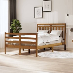 vidaXL Massivholzbett Honigbraun 120x190 cm