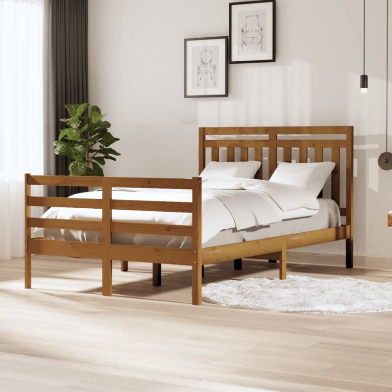 vidaXL Massivholzbett Honigbraun 120x190 cm vidaXL Massivholzbett Honigbraun 120x190 cm