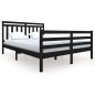 vidaXL Massivholzbett Schwarz 150x200 cm vidaXL Massivholzbett Schwarz 150x200 cm