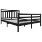 vidaXL Massivholzbett Schwarz 150x200 cm vidaXL Massivholzbett Schwarz 150x200 cm