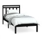 vidaXL Massivholzbett Schwarz 90x190 cm vidaXL Massivholzbett Schwarz 90x190 cm