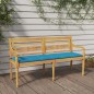 vidaXL Batavia-Bank mit Blauem Kissen 150 cm Massivholz Teak vidaXL Batavia-Bank mit Blauem Kissen 150 cm Massivholz Teak