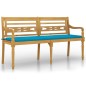 vidaXL Batavia-Bank mit Blauem Kissen 150 cm Massivholz Teak vidaXL Batavia-Bank mit Blauem Kissen 150 cm Massivholz Teak