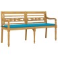 vidaXL Batavia-Bank mit Blauem Kissen 150 cm Massivholz Teak vidaXL Batavia-Bank mit Blauem Kissen 150 cm Massivholz Teak
