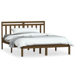 vidaXL Massivholzbett Honigbraun 150x200 cm