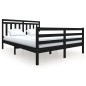 vidaXL Massivholzbett Schwarz 160x200 cm vidaXL Massivholzbett Schwarz 160x200 cm