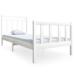 vidaXL Massivholzbett Weiß 90x200 cm