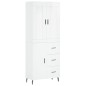 Highboard Hochglanz-Weiß 69,5x34x180 cm Holzwerkstoff Highboard Hochglanz-Weiß 69,5x34x180 cm Holzwerkstoff
