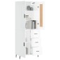 Highboard Hochglanz-Weiß 69,5x34x180 cm Holzwerkstoff Highboard Hochglanz-Weiß 69,5x34x180 cm Holzwerkstoff