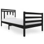 vidaXL Massivholzbett Schwarz 90x200 cm vidaXL Massivholzbett Schwarz 90x200 cm