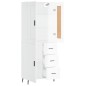 Highboard Hochglanz-Weiß 69,5x34x180 cm Holzwerkstoff Highboard Hochglanz-Weiß 69,5x34x180 cm Holzwerkstoff