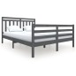 vidaXL Massivholzbett Grau 160x200 cm vidaXL Massivholzbett Grau 160x200 cm
