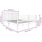 vidaXL Massivholzbett Grau 160x200 cm vidaXL Massivholzbett Grau 160x200 cm