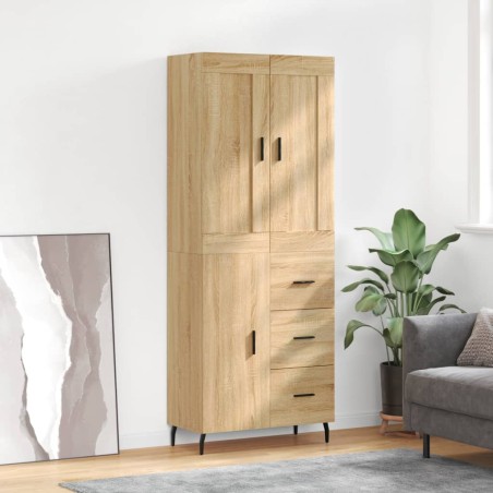 Highboard Sonoma-Eiche 69,5x34x180 cm Holzwerkstoff