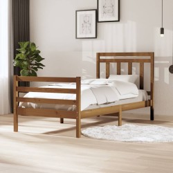 vidaXL Massivholzbett Honigbraun 100x200 cm