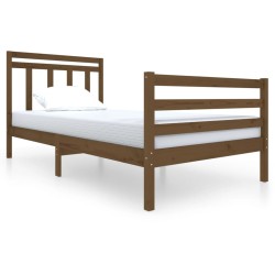 vidaXL Massivholzbett Honigbraun 100x200 cm