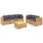 vidaXL 6-tlg. Garten-Lounge-Set mit Kissen Massivholz Teak vidaXL 6-tlg. Garten-Lounge-Set mit Kissen Massivholz Teak