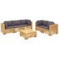 vidaXL 6-tlg. Garten-Lounge-Set mit Kissen Massivholz Teak vidaXL 6-tlg. Garten-Lounge-Set mit Kissen Massivholz Teak