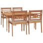vidaXL 5-tlg. Garten-Essgruppe mit Kissen Massivholz Teak vidaXL 5-tlg. Garten-Essgruppe mit Kissen Massivholz Teak
