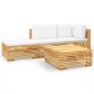 vidaXL 4-tlg. Garten-Lounge-Set mit Kissen Massivholz Teak vidaXL 4-tlg. Garten-Lounge-Set mit Kissen Massivholz Teak