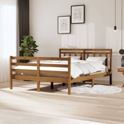 vidaXL Massivholzbett Honigbraun 140x200 cm