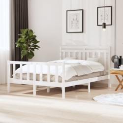 vidaXL Massivholzbett Weiß 140x190 cm
