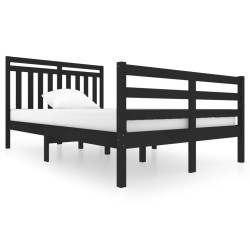 vidaXL Massivholzbett Schwarz 120x200 cm