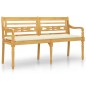 vidaXL Batavia-Bank mit Creme Kissen 150 cm Massivholz Teak vidaXL Batavia-Bank mit Creme Kissen 150 cm Massivholz Teak