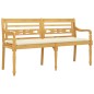vidaXL Batavia-Bank mit Creme Kissen 150 cm Massivholz Teak vidaXL Batavia-Bank mit Creme Kissen 150 cm Massivholz Teak