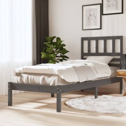 vidaXL Massivholzbett Grau 90x190 cm Kiefer