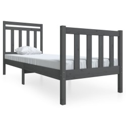 vidaXL Massivholzbett Grau 75x190 cm