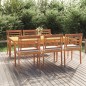 vidaXL 7-tlg. Garten-Essgruppe mit Kissen Massivholz Teak vidaXL 7-tlg. Garten-Essgruppe mit Kissen Massivholz Teak