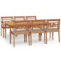 vidaXL 7-tlg. Garten-Essgruppe mit Kissen Massivholz Teak vidaXL 7-tlg. Garten-Essgruppe mit Kissen Massivholz Teak