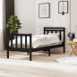 vidaXL Massivholzbett Schwarz 90x190 cm vidaXL Massivholzbett Schwarz 90x190 cm