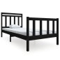 vidaXL Massivholzbett Schwarz 90x190 cm vidaXL Massivholzbett Schwarz 90x190 cm