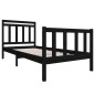 vidaXL Massivholzbett Schwarz 90x190 cm vidaXL Massivholzbett Schwarz 90x190 cm