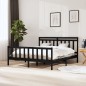 vidaXL Massivholzbett Schwarz 160x200 cm vidaXL Massivholzbett Schwarz 160x200 cm