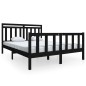 vidaXL Massivholzbett Schwarz 160x200 cm vidaXL Massivholzbett Schwarz 160x200 cm