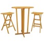 vidaXL 3-tlg. Bar-Set Klappbar Massivholz Teak vidaXL 3-tlg. Bar-Set Klappbar Massivholz Teak