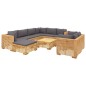 vidaXL 10-tlg. Garten-Lounge-Set mit Kissen Massivholz Teak vidaXL 10-tlg. Garten-Lounge-Set mit Kissen Massivholz Teak