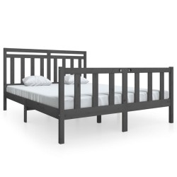 vidaXL Massivholzbett Grau 160x200 cm