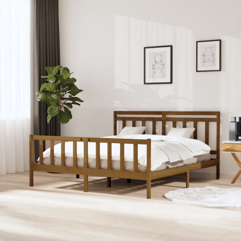 vidaXL Massivholzbett Honigbraun 180x200 cm vidaXL Massivholzbett Honigbraun 180x200 cm