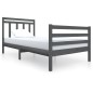 vidaXL Massivholzbett Grau 100x200 cm vidaXL Massivholzbett Grau 100x200 cm