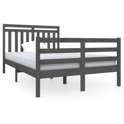 vidaXL Massivholzbett Grau 120x190 cm