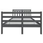 vidaXL Massivholzbett Grau 120x190 cm vidaXL Massivholzbett Grau 120x190 cm