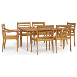 vidaXL 7-tlg. Garten-Essgruppe Massivholz Teak