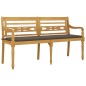 vidaXL Batavia-Bank mit Taupe Kissen 150 cm Massivholz Teak vidaXL Batavia-Bank mit Taupe Kissen 150 cm Massivholz Teak